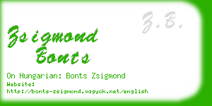 zsigmond bonts business card